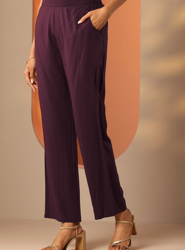 LIBAS Embroidered Straight Kurta Set