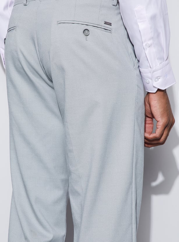 CODE Textured Regular Fit Formal Trousers