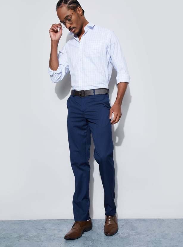 CODE Herringbone Slim Tapered Formal Trousers