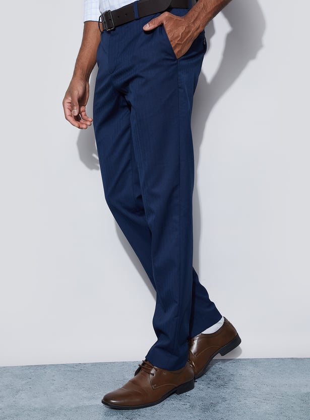 CODE Herringbone Slim Tapered Formal Trousers