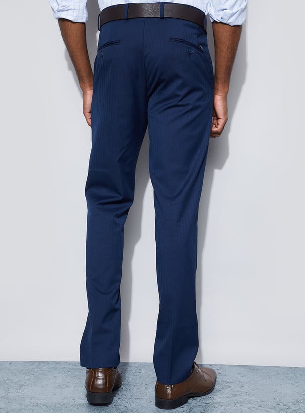 CODE Herringbone Slim Tapered Formal Trousers