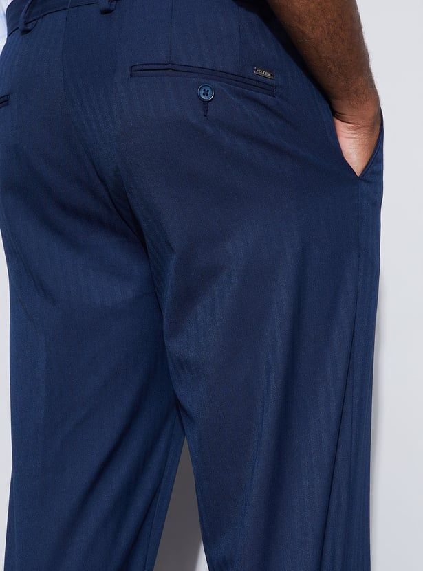 CODE Herringbone Slim Tapered Formal Trousers