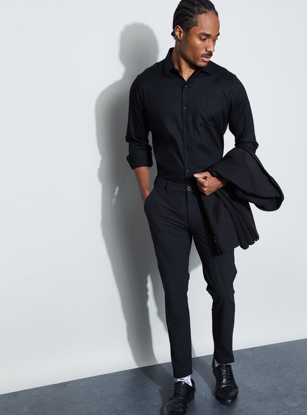 CODE Textured Regular Fit Formal Shirt
