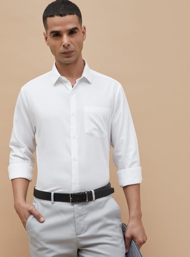 CODE Textured Regular Fit Formal Shirt