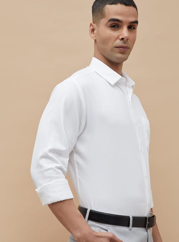 CODE Textured Regular Fit Formal Shirt