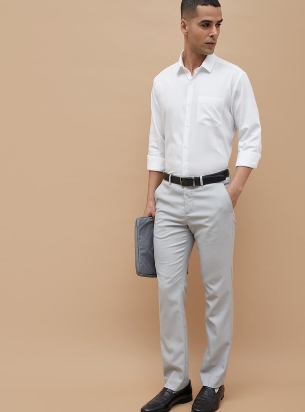 CODE Textured Regular Fit Formal Shirt