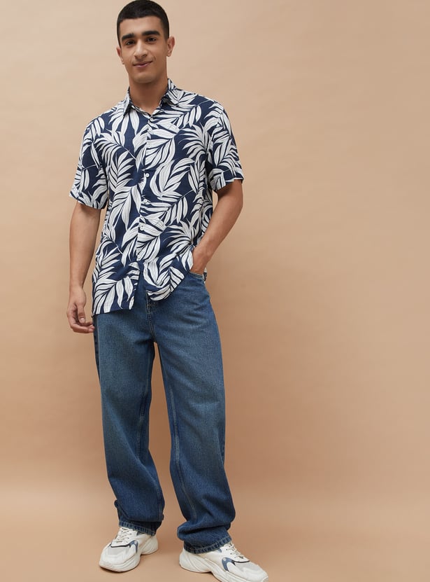 FORCA Dark Washed Loose Fit Jeans