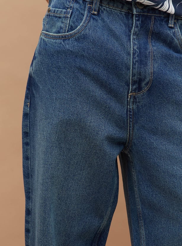 FORCA Dark Washed Loose Fit Jeans