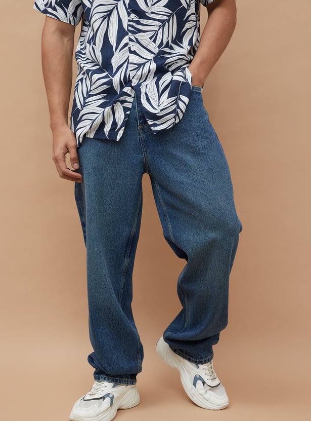 FORCA Dark Washed Loose Fit Jeans