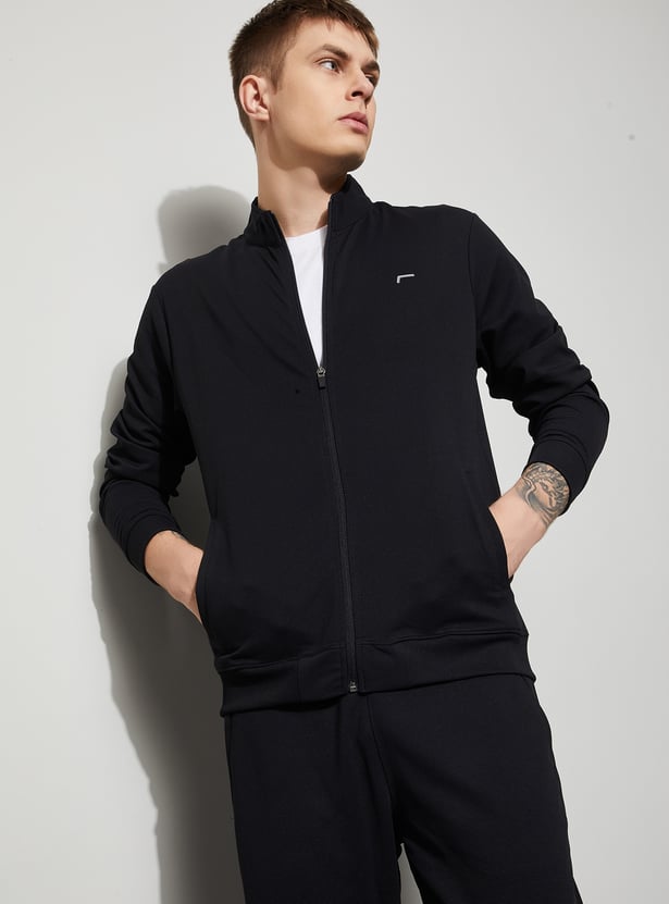 FAME FOREVER ACTIVE Textured Zip-Up Sweatshirt
