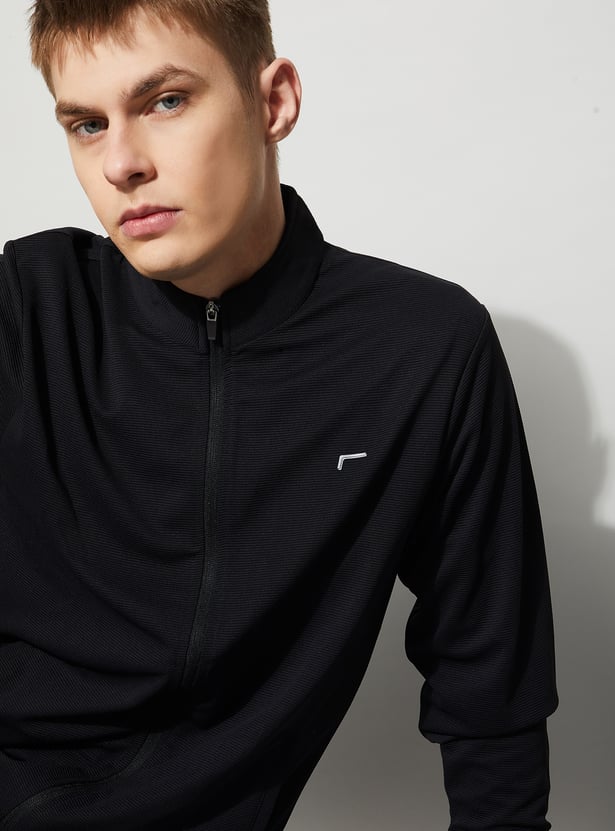 FAME FOREVER ACTIVE Textured Zip-Up Sweatshirt