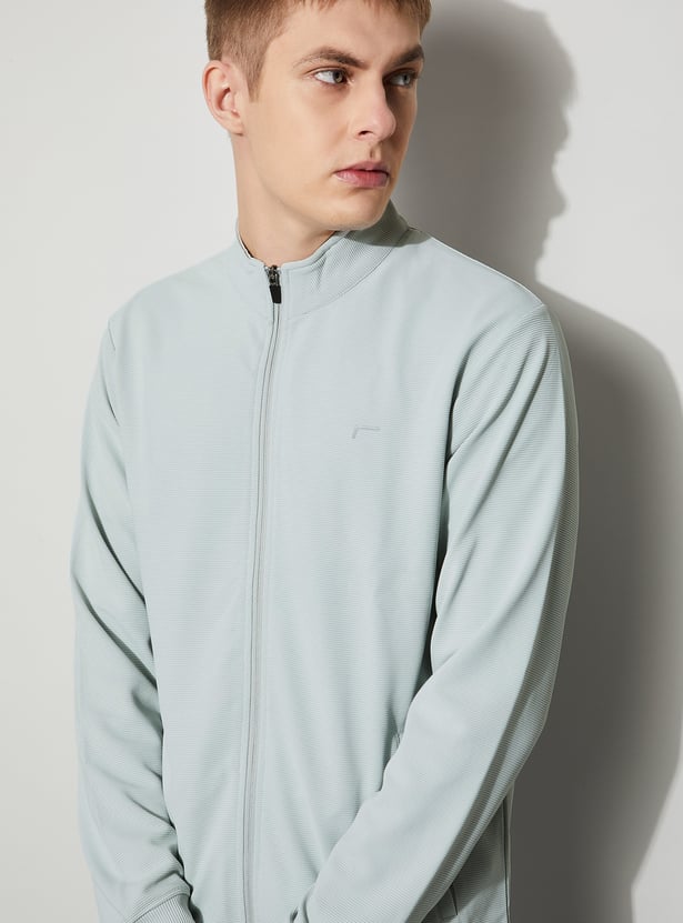 FAME FOREVER ACTIVE Textured Zip-Up Sweatshirt