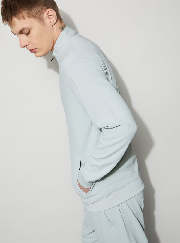 FAME FOREVER ACTIVE Textured Zip-Up Sweatshirt