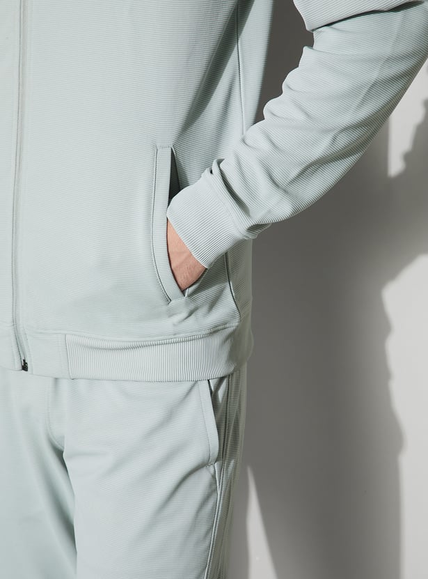 FAME FOREVER ACTIVE Textured Zip-Up Sweatshirt