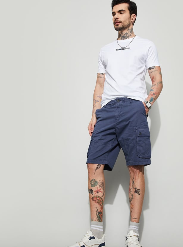 FAME FOREVER Solid Cargo Shorts