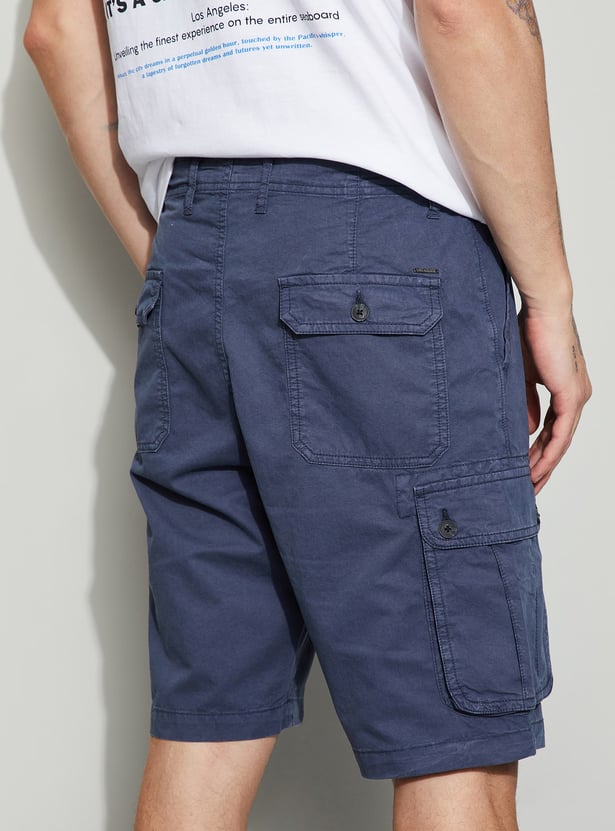 FAME FOREVER Solid Cargo Shorts