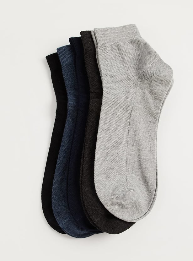 BONJOUR Solid Ankle-Length Socks - Pack of 5