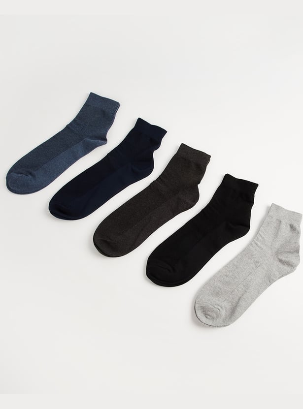 BONJOUR Solid Ankle-Length Socks - Pack of 5