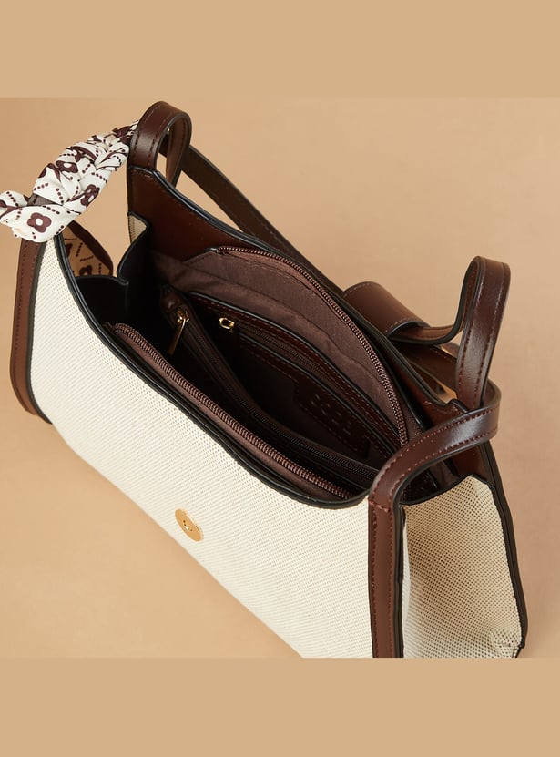 CODE Colourblock Shoulder Bag with Bandana