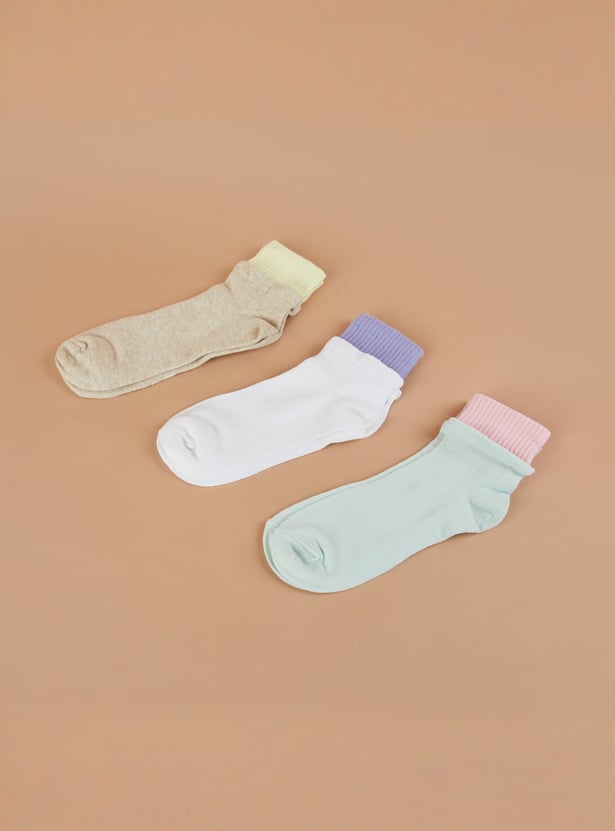 GINGER Knitted Ankle Length Socks - Pack of 3