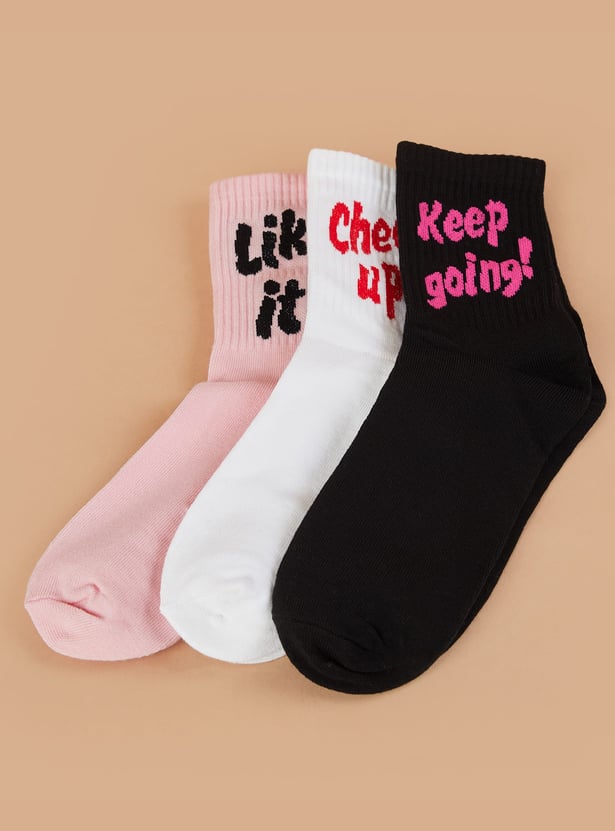 GINGER Knitted Calf Length Socks - Pack of 3