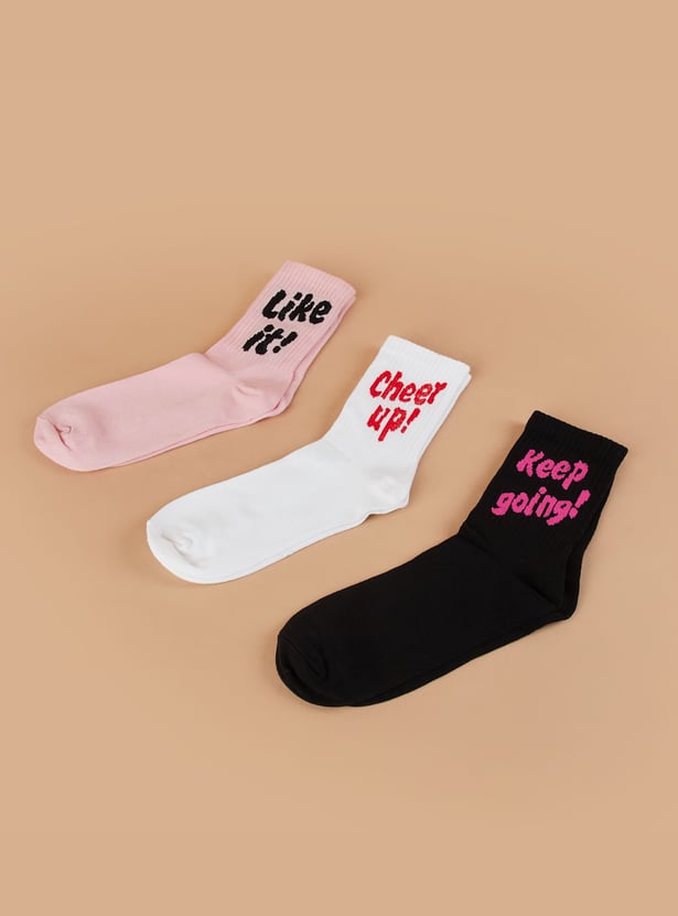 GINGER Knitted Calf Length Socks - Pack of 3
