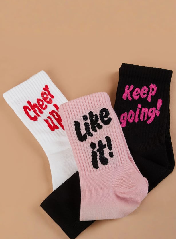 GINGER Knitted Calf Length Socks - Pack of 3