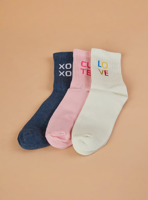GINGER Knitted Calf Length Socks - Pack of 3