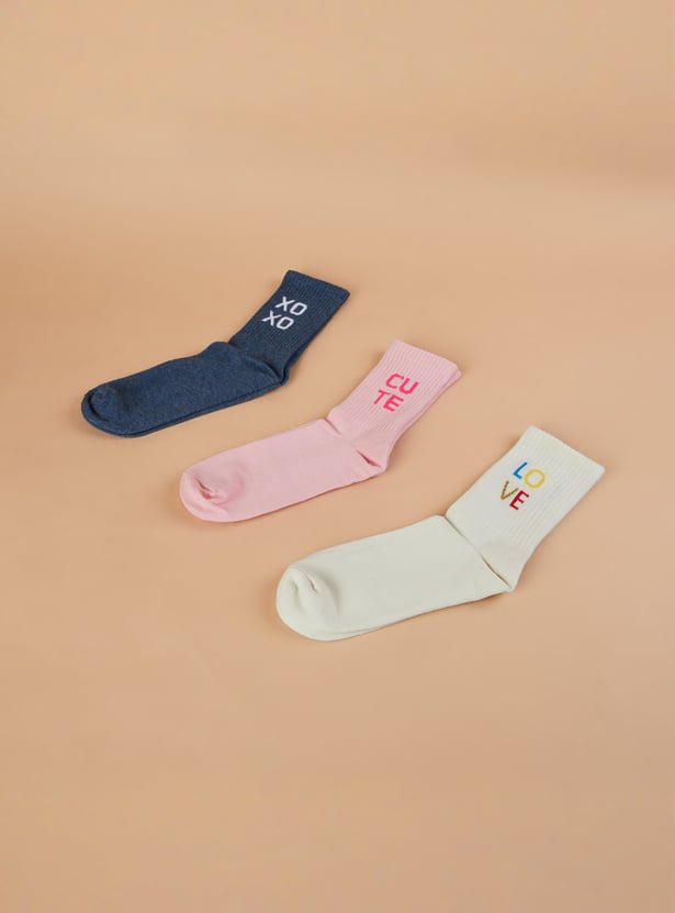GINGER Knitted Calf Length Socks - Pack of 3