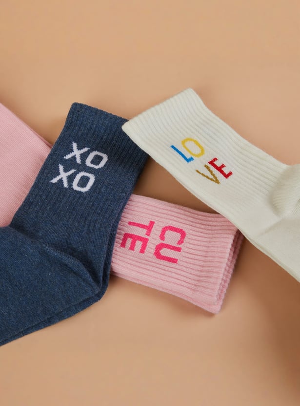 GINGER Knitted Calf Length Socks - Pack of 3