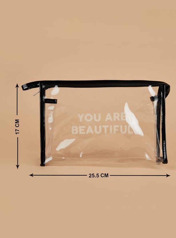 GINGER Typographic Print Vanity Pouches - Pack of 2