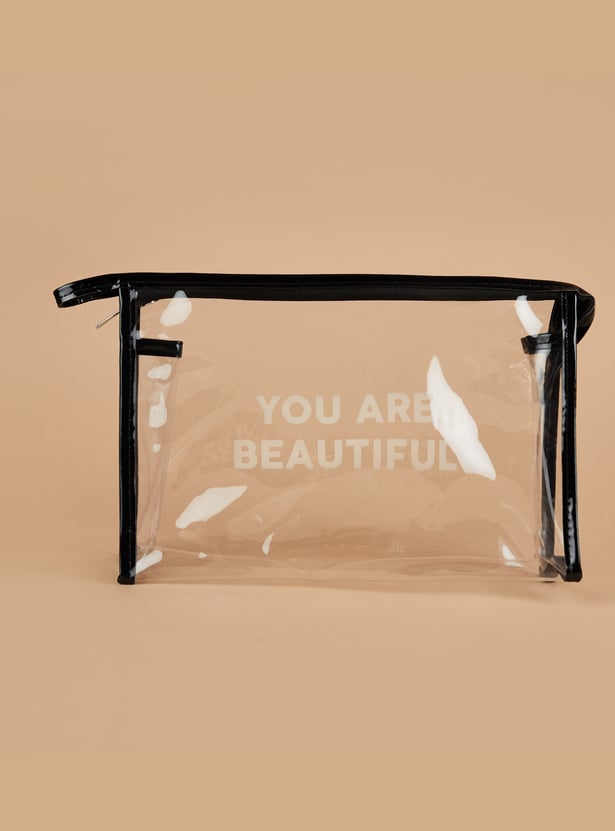 GINGER Typographic Print Vanity Pouches - Pack of 2