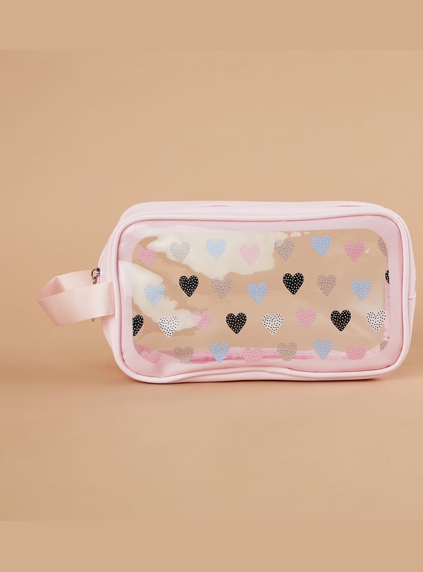GINGER Heart Print Vanity Pouch