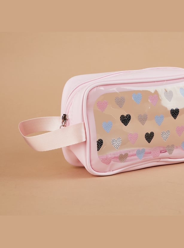 GINGER Heart Print Vanity Pouch