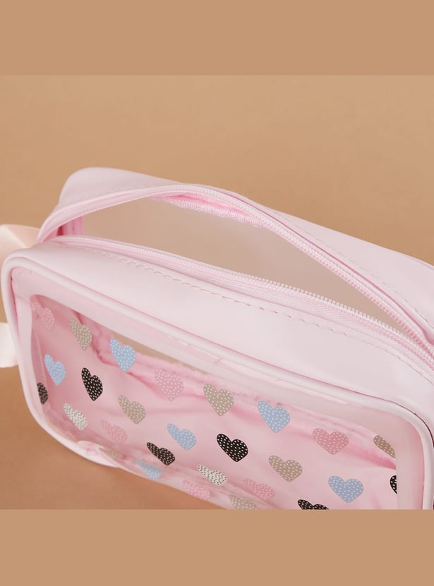 GINGER Heart Print Vanity Pouch