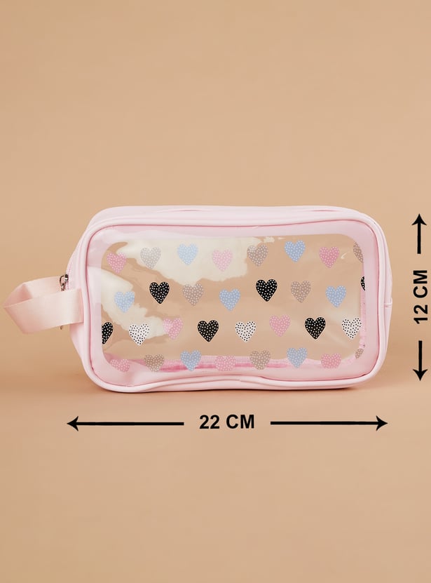 GINGER Heart Print Vanity Pouch