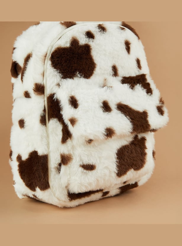 GINGER Girls Fuzzy Animal Print Backpack