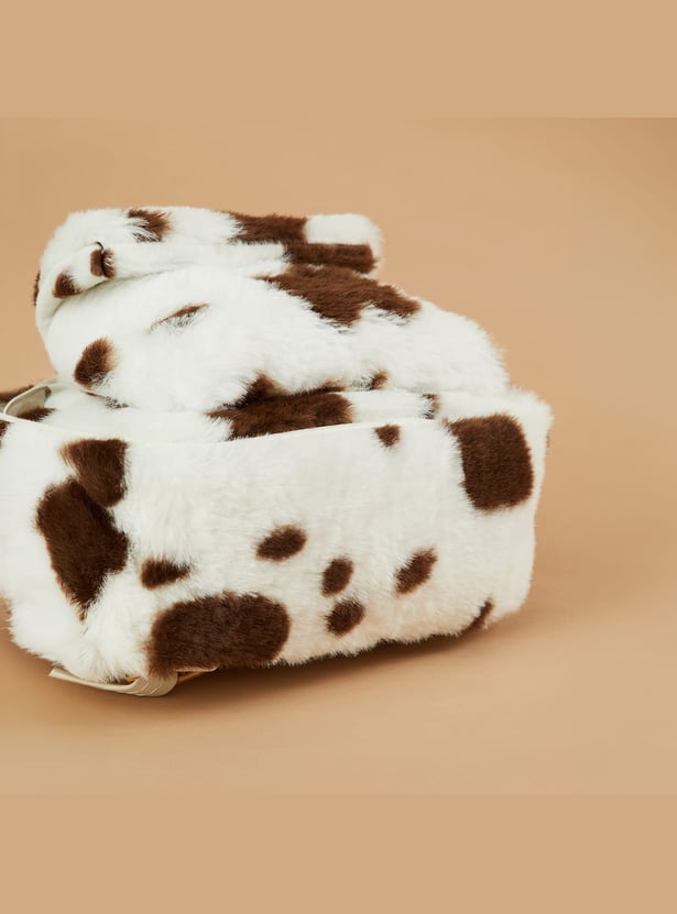 GINGER Girls Fuzzy Animal Print Backpack