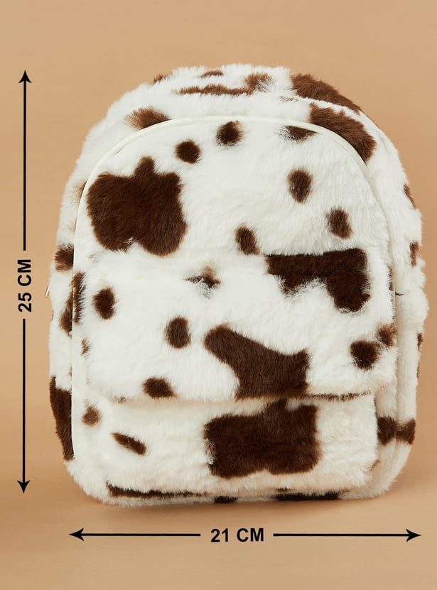GINGER Girls Fuzzy Animal Print Backpack