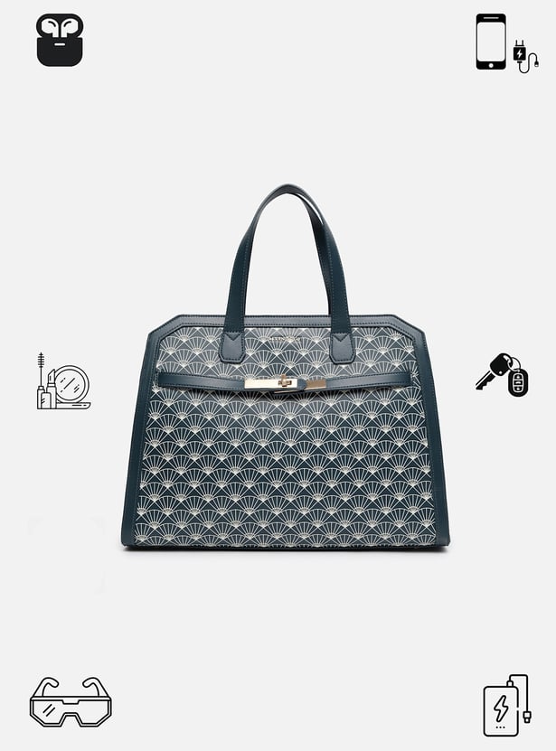 ALLEN SOLLY Geometric Print Laptop Bag