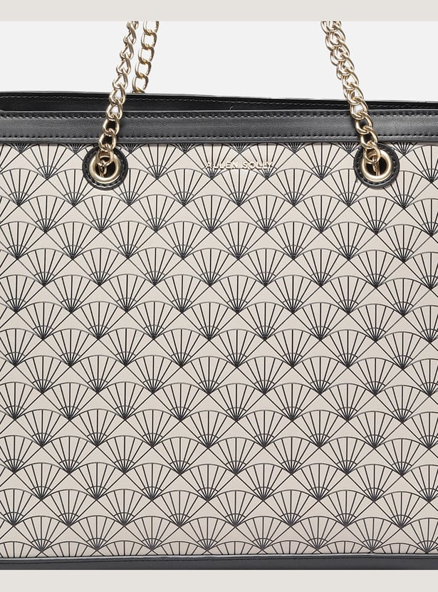 ALLEN SOLLY Geometric Print Laptop Bag