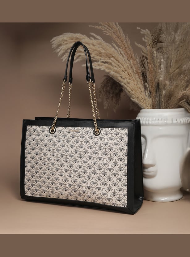 ALLEN SOLLY Geometric Print Laptop Bag