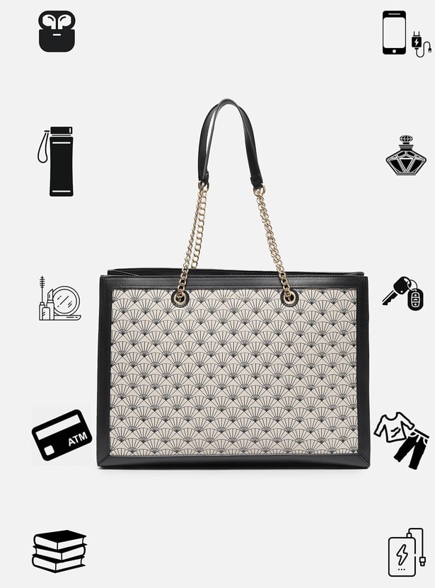 ALLEN SOLLY Geometric Print Laptop Bag
