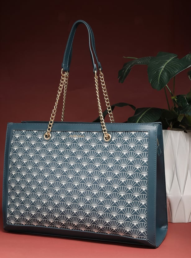 ALLEN SOLLY Geometric Print Laptop Bag