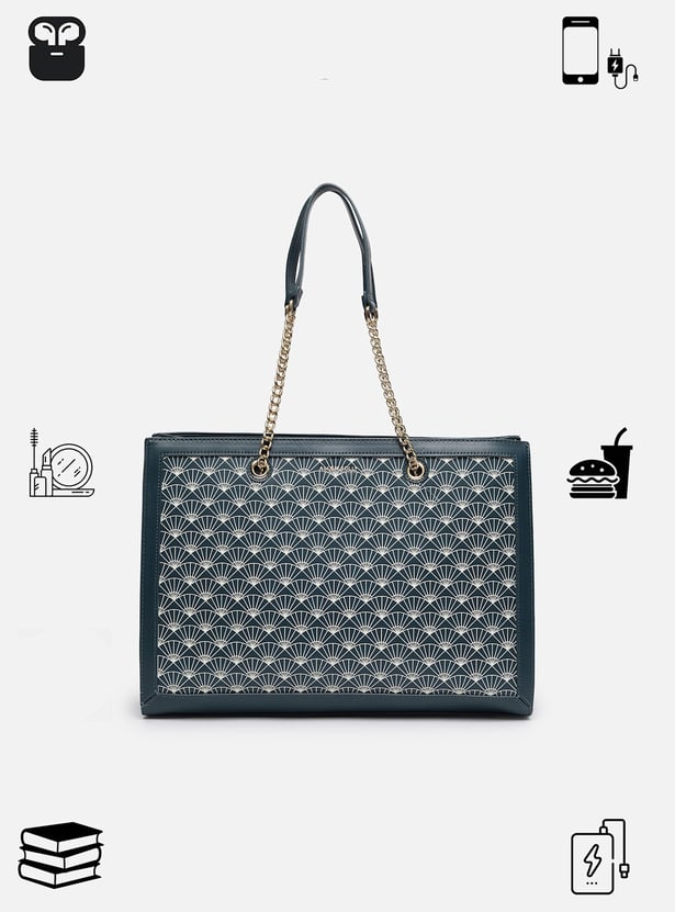 ALLEN SOLLY Geometric Print Laptop Bag
