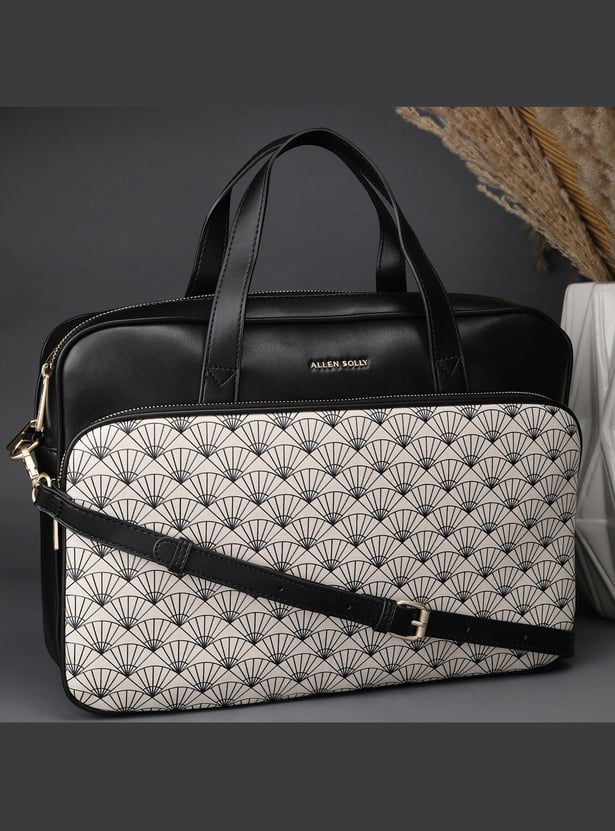 ALLEN SOLLY Geometric Print Laptop Bag