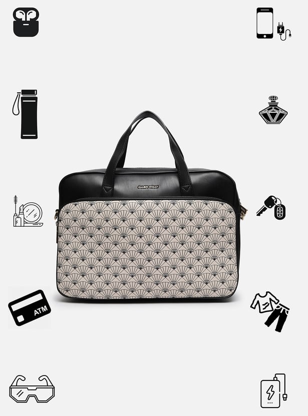 ALLEN SOLLY Geometric Print Laptop Bag