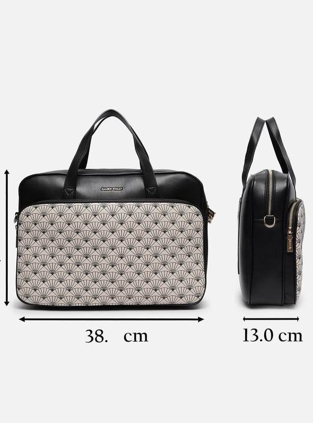 ALLEN SOLLY Geometric Print Laptop Bag