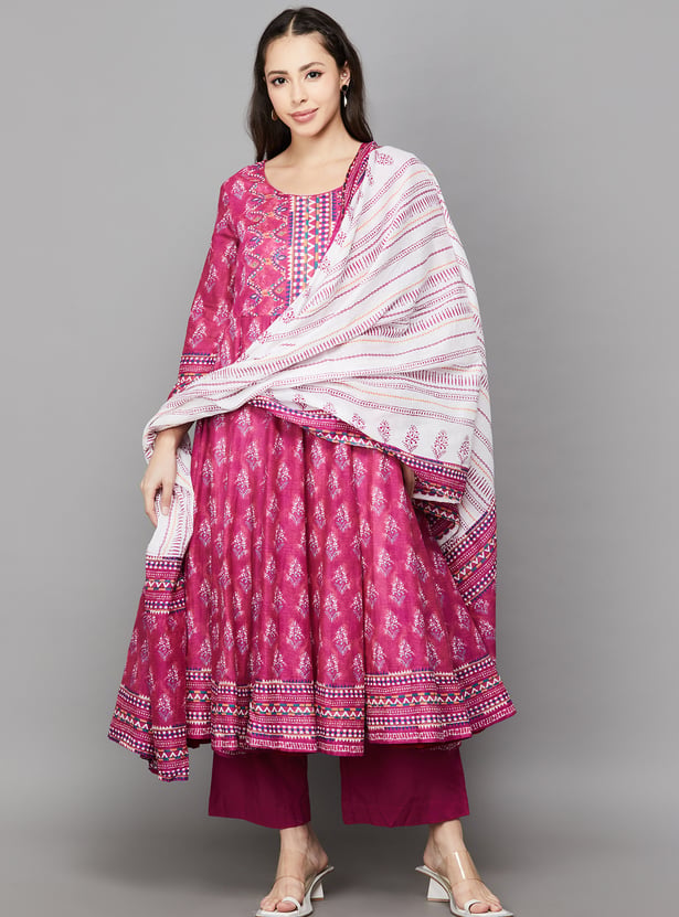 BIBA Printed A-line Kurta Set