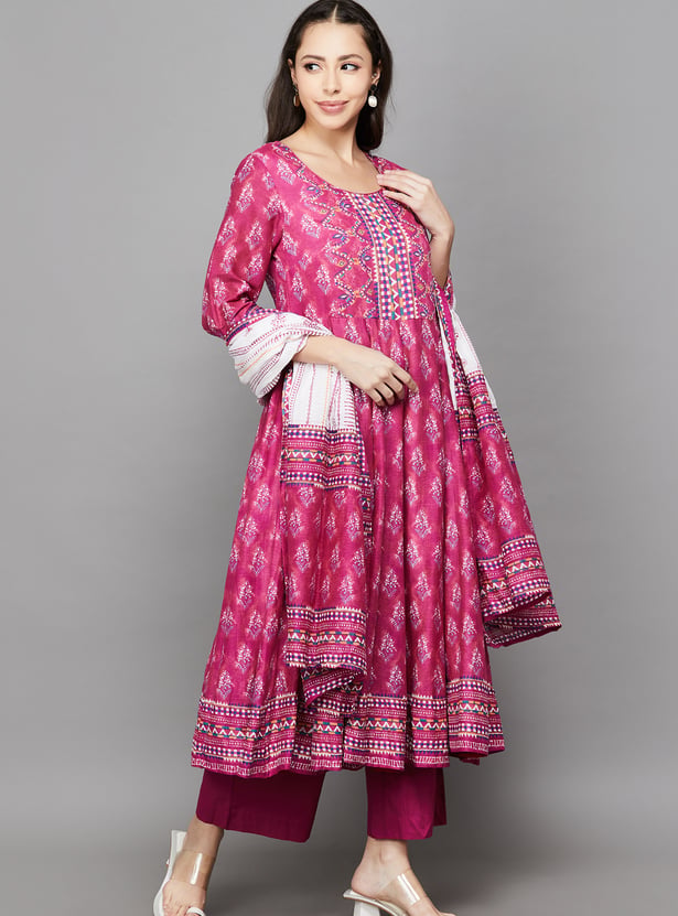 BIBA Printed A-line Kurta Set